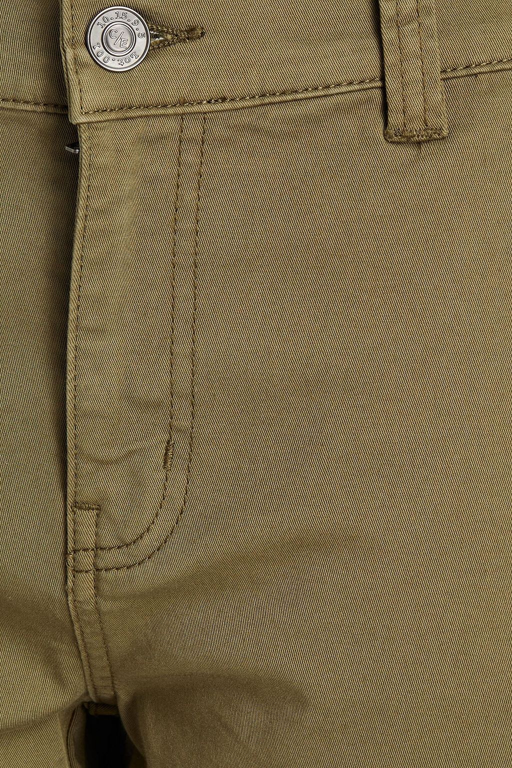 CURRENT/ELLIOTT Cropped striped cotton-twill tapered pants
