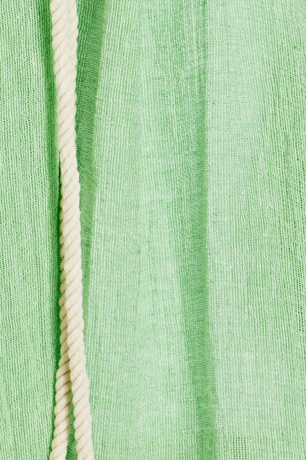 LISA MARIE FERNANDEZ Belted gathered linen-blend gauze midi dress