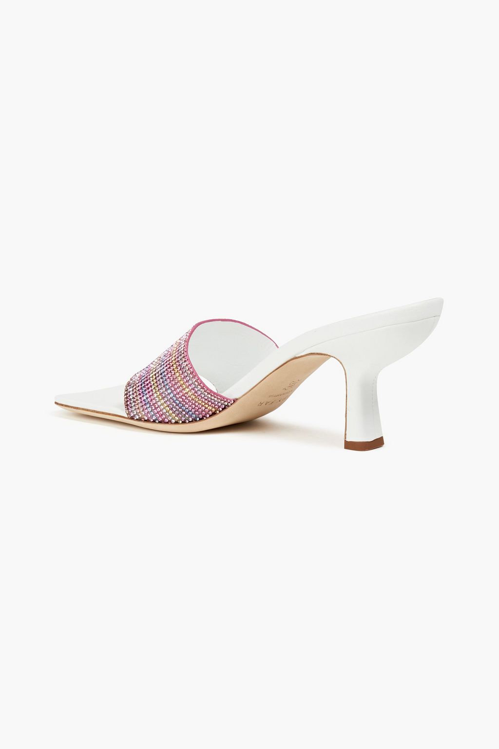 BY FAR Dylan crystal-embellished leather mules