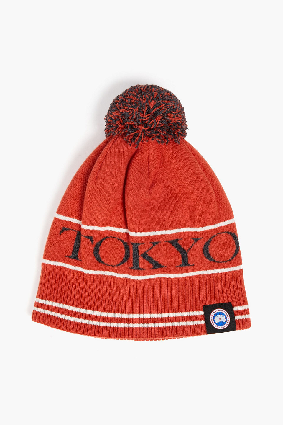 Canada Goose Jacquard-knit Wool-blend Beanie In Orange