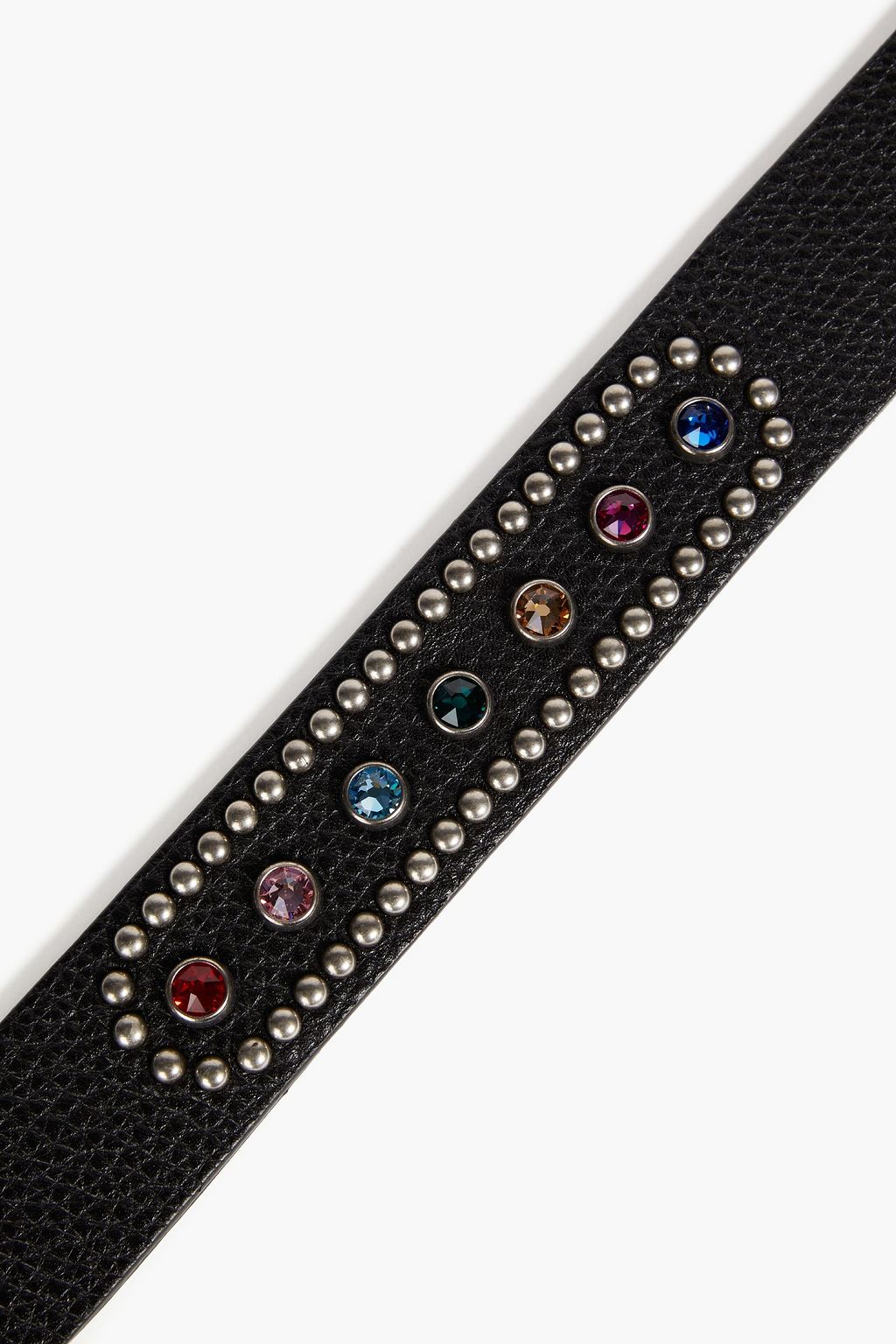 VALENTINO GARAVANI Embellished textured-leather belt