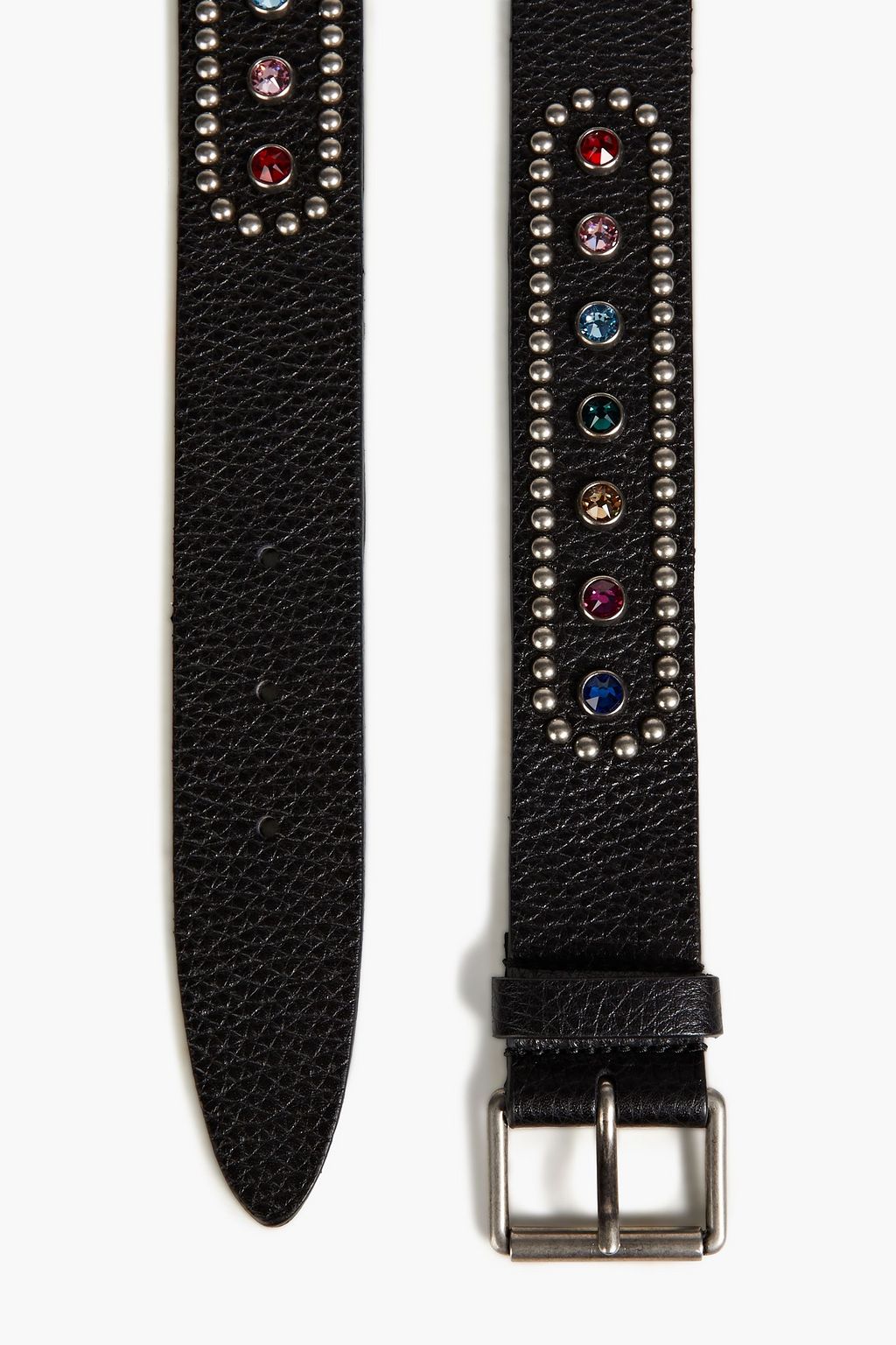 VALENTINO GARAVANI Embellished textured-leather belt