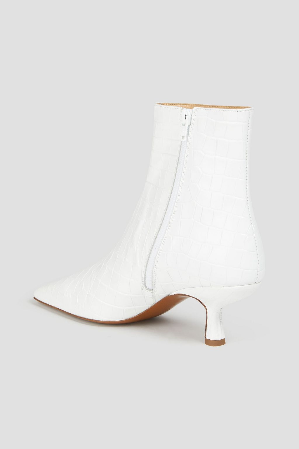 BY FAR Lange croc-effect leather ankle boots