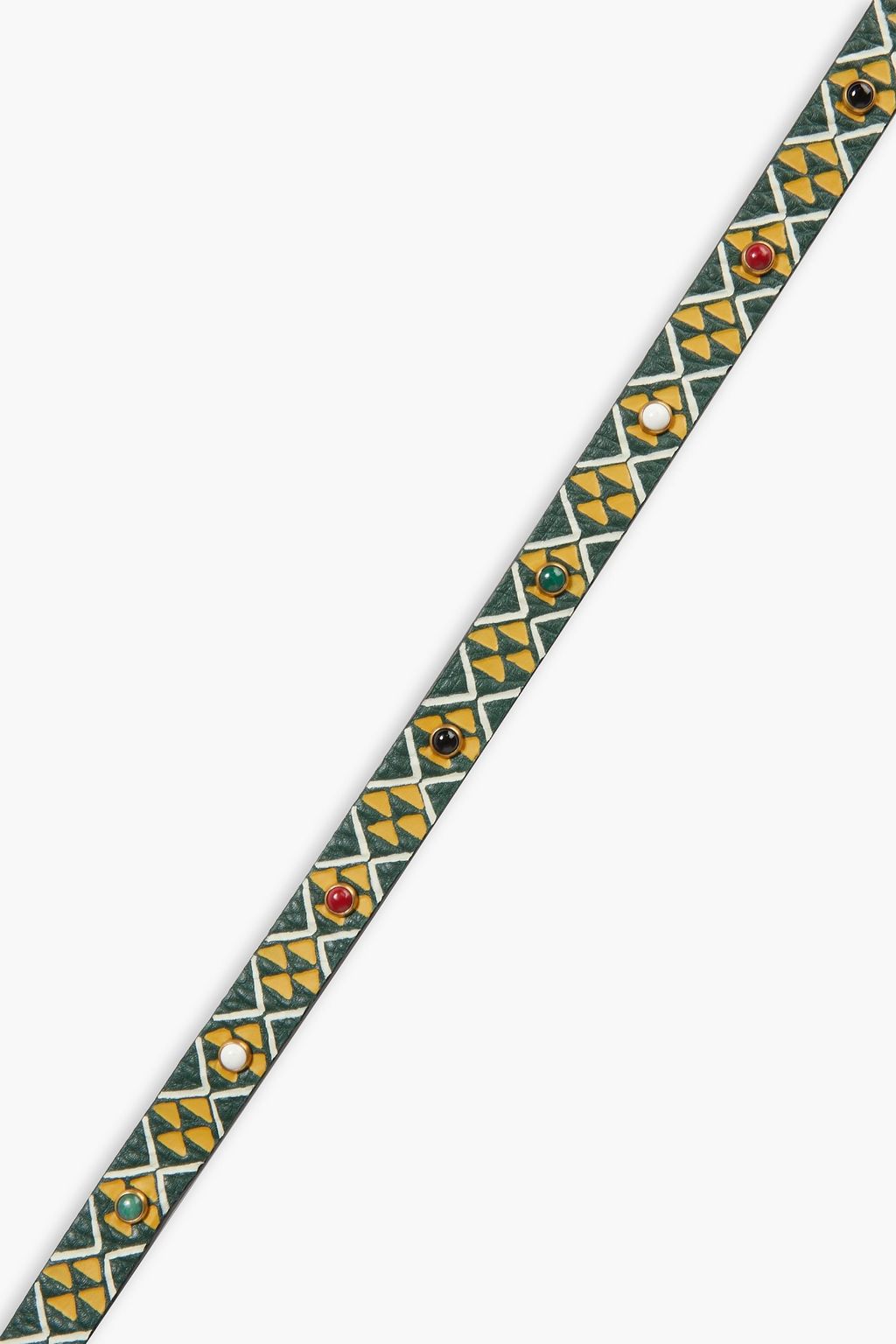 VALENTINO GARAVANI Embellished printed leather belt