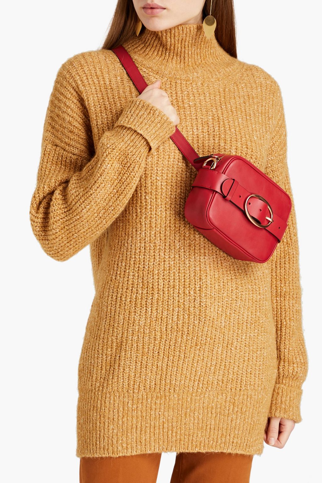 VANESSA BRUNO Schultertasche aus Leder mit Schnalle