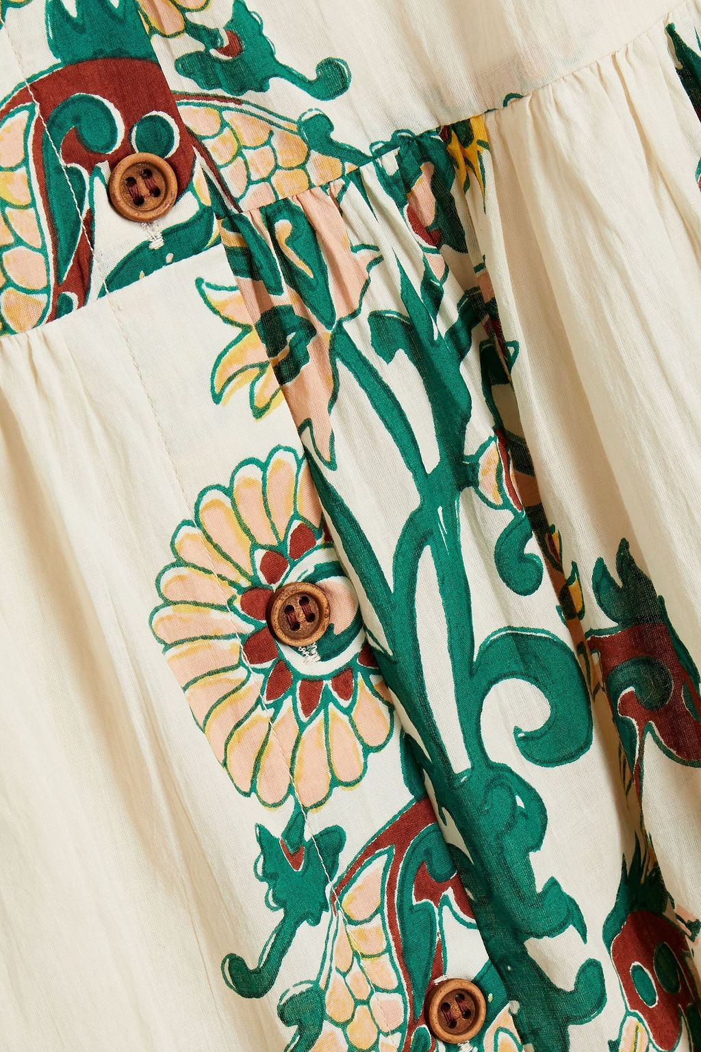 VANESSA BRUNO Belted gathered printed cotton midi skirt