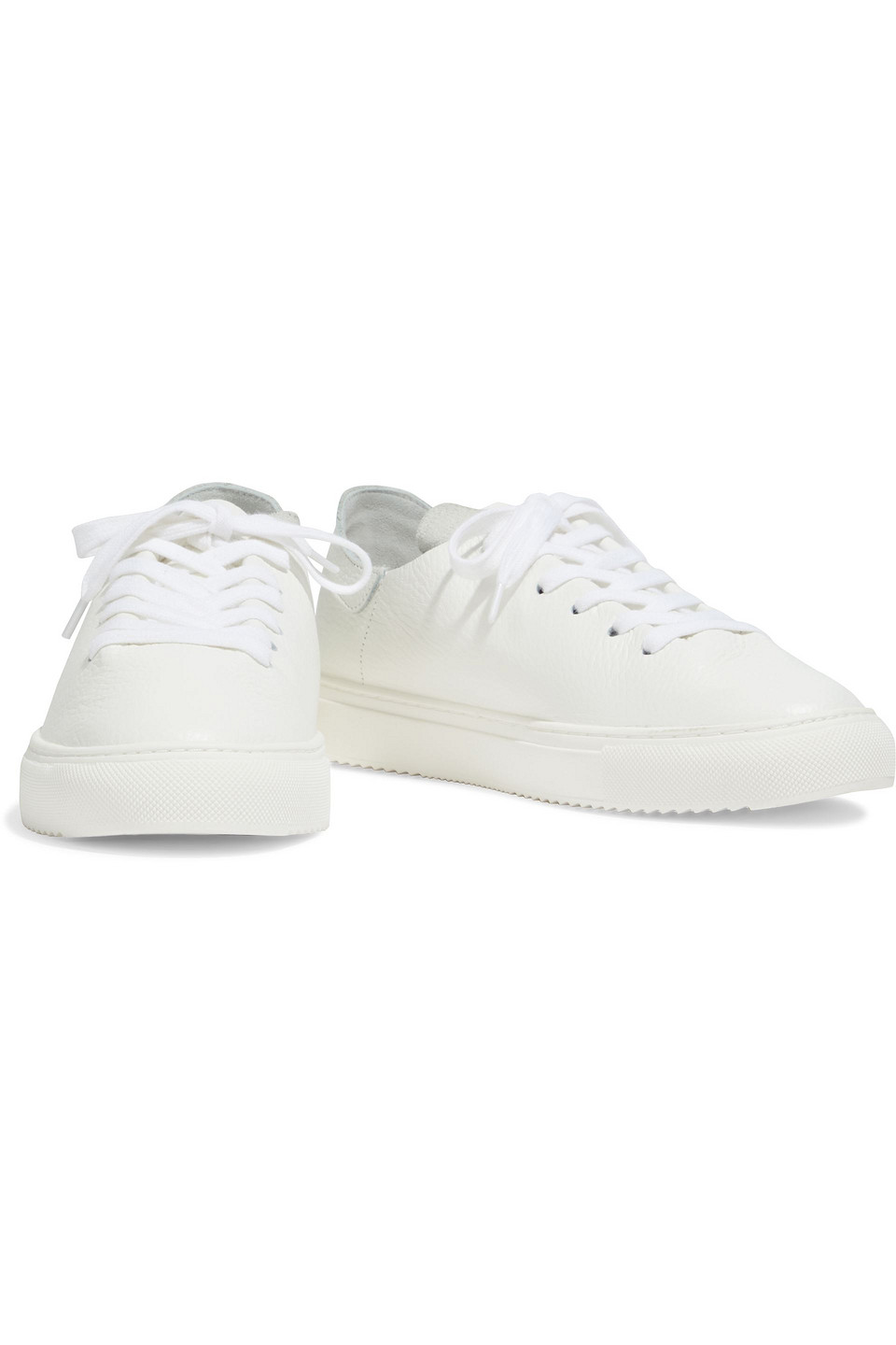 Sam Edelman Poppy Pebbled-leather Trainers In White