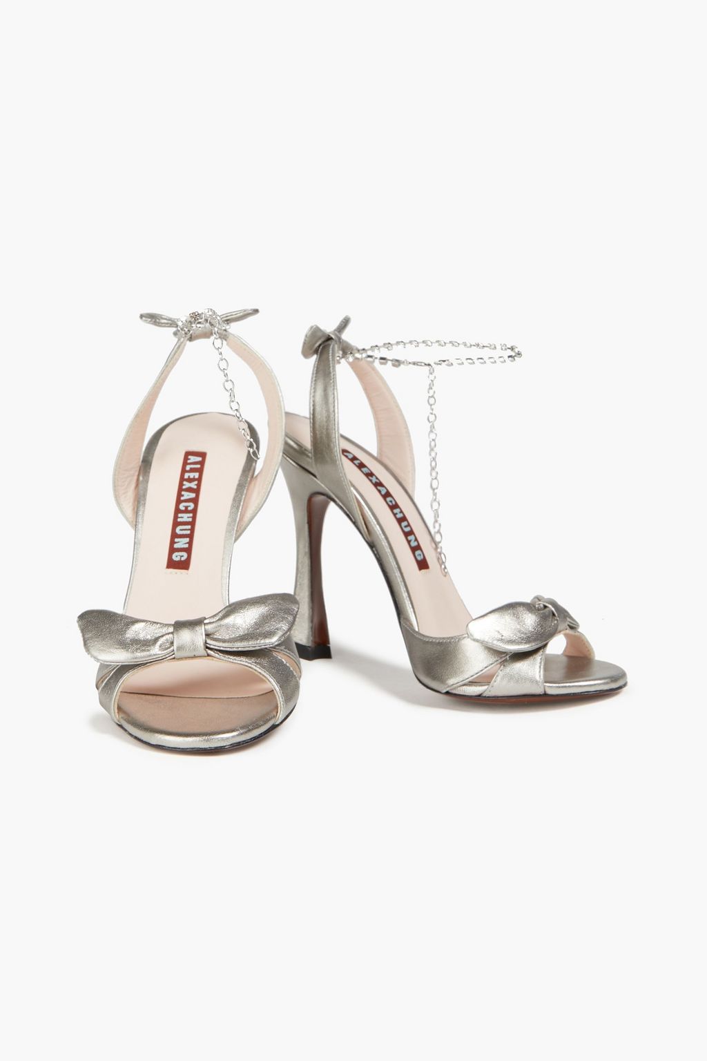ALEXACHUNG Embellished metallic leather sandals