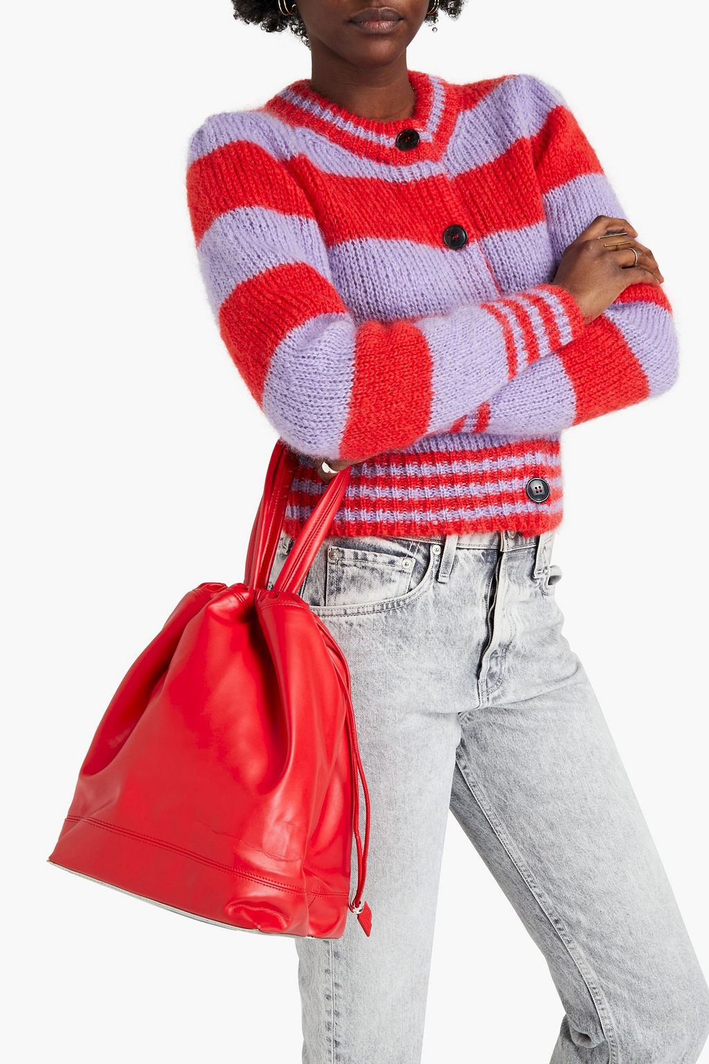 RABANNE Faux leather bucket bag