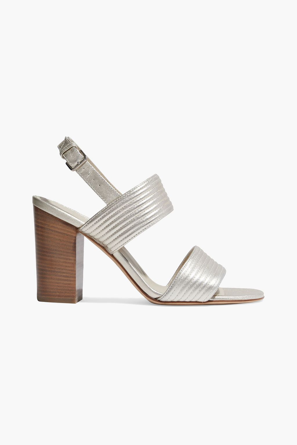Platinum Akira metallic quilted leather slingback sandals | Sale up to 70%  off | THE OUTNET | LORO PIANA | THE OUTNET