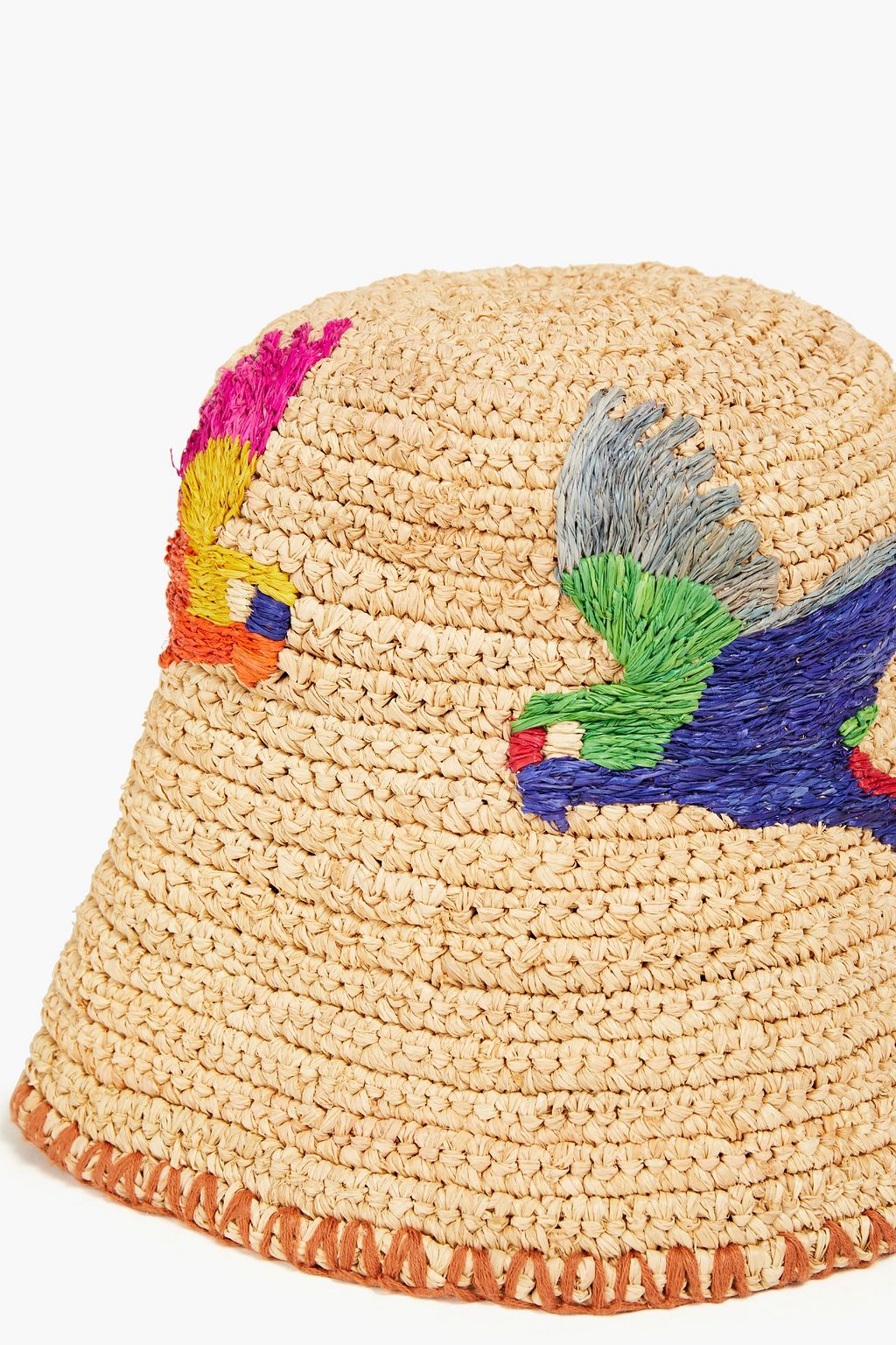 VANESSA BRUNO Embroidered raffia bucket hat