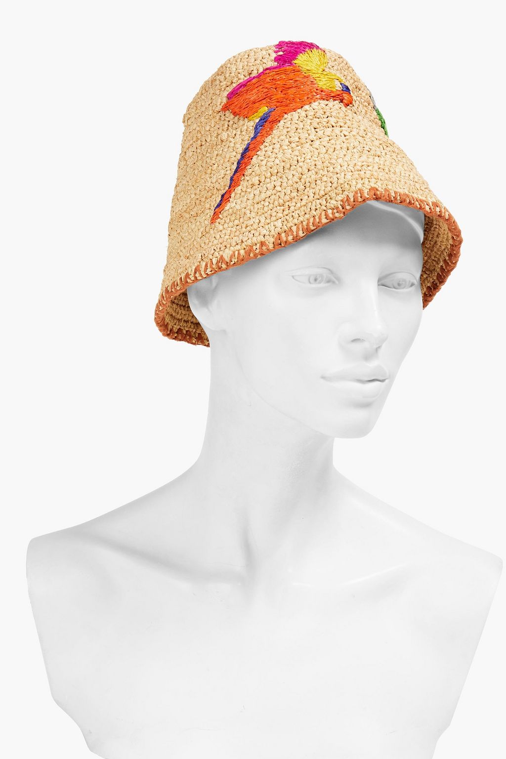VANESSA BRUNO Embroidered raffia bucket hat