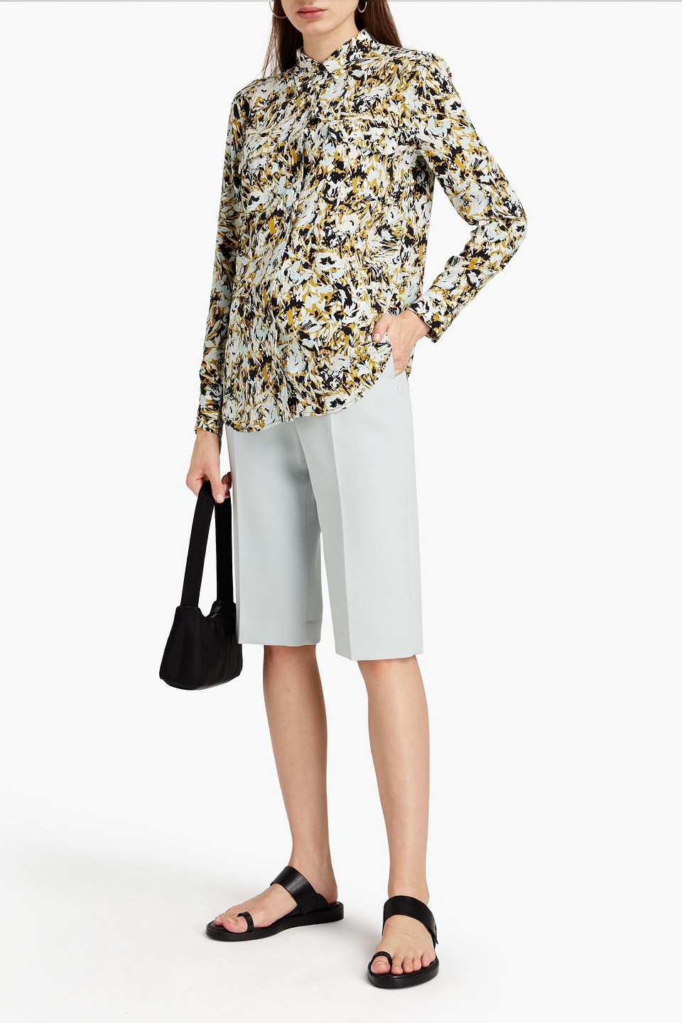 Equipment Floral-print Washed-silk Shirt In Multi