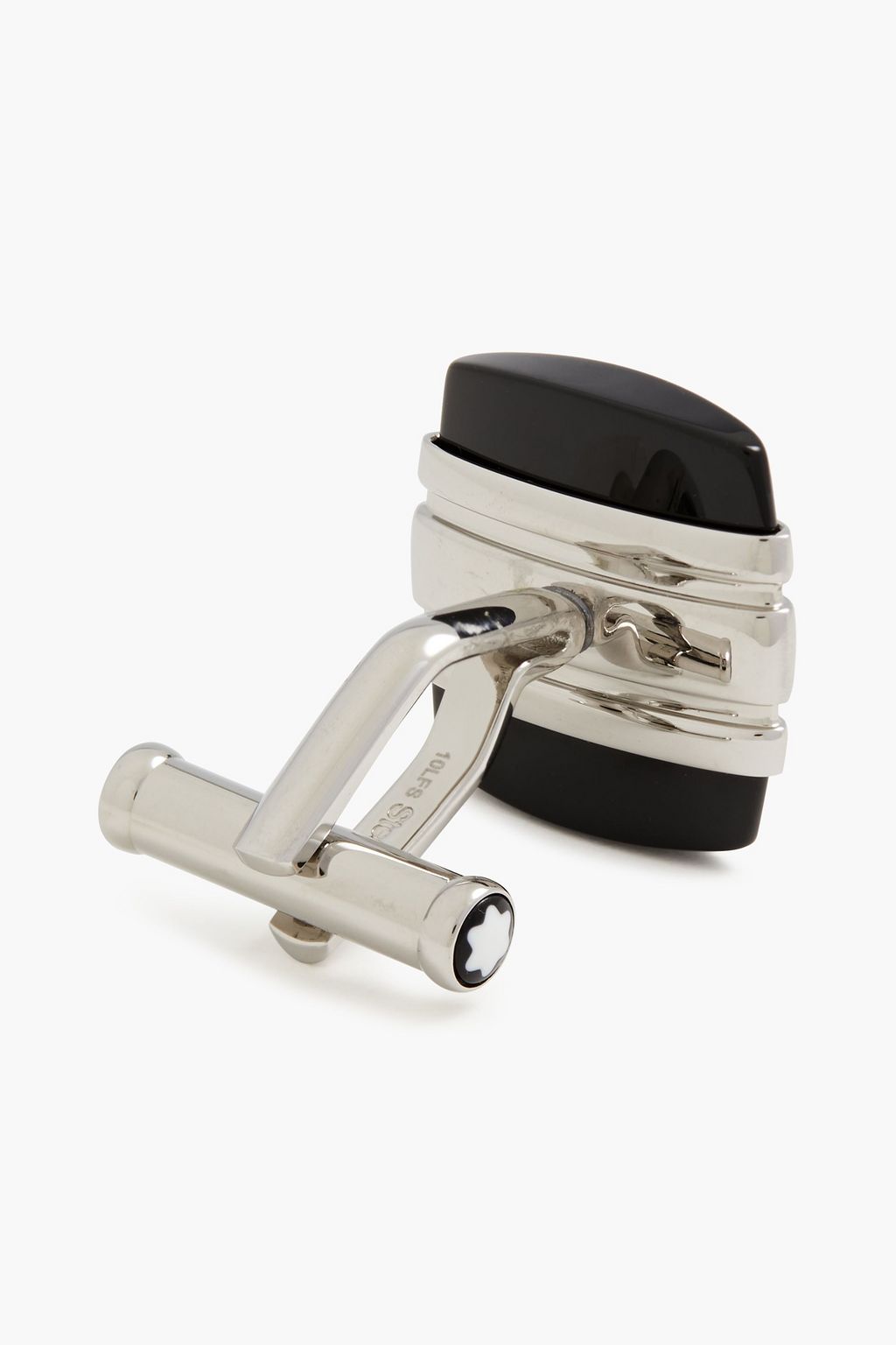 MONTBLANC Silver-tone onyx cufflinks