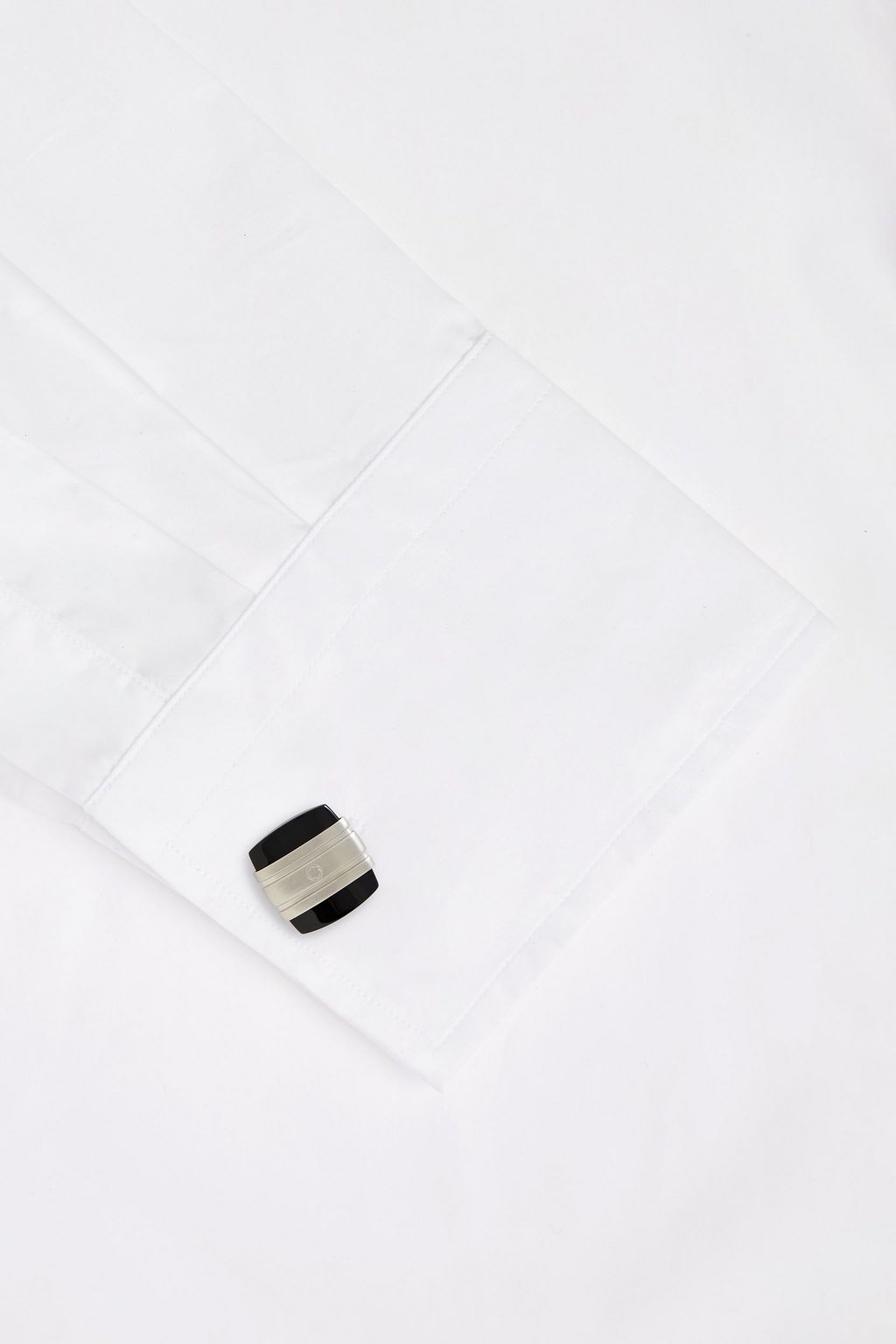 MONTBLANC Silver-tone onyx cufflinks