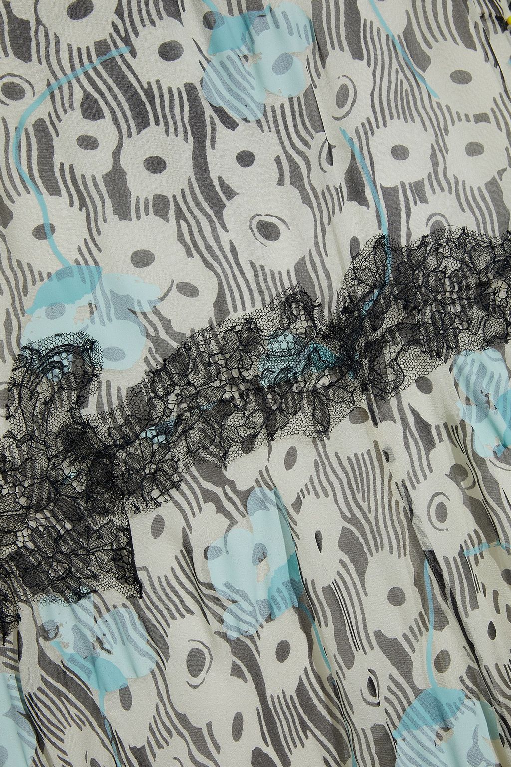 VALENTINO GARAVANI Lace-trimmed printed silk-chiffon maxi dress