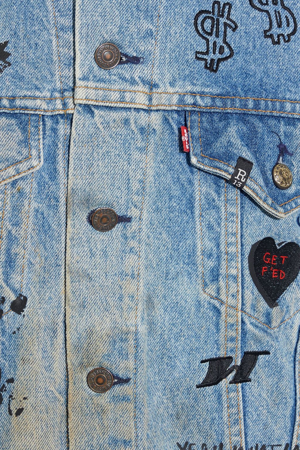 R13 + Levi's appliquéd printed denim jacket