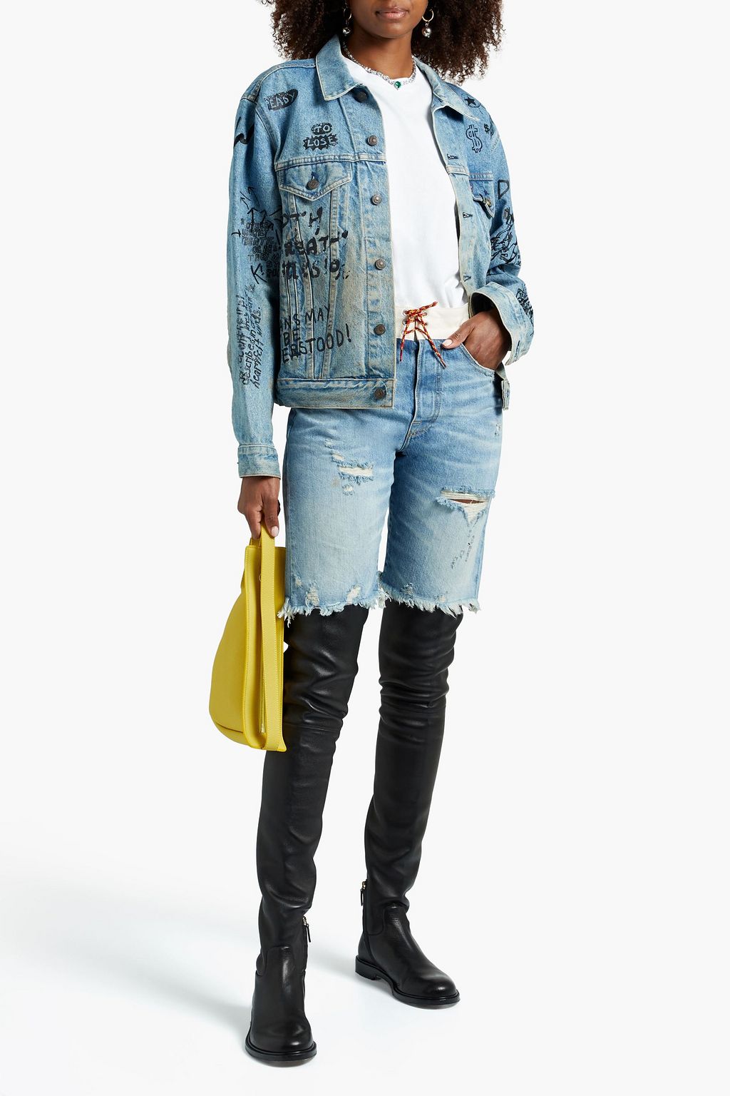 R13 + Levi's appliquéd printed denim jacket