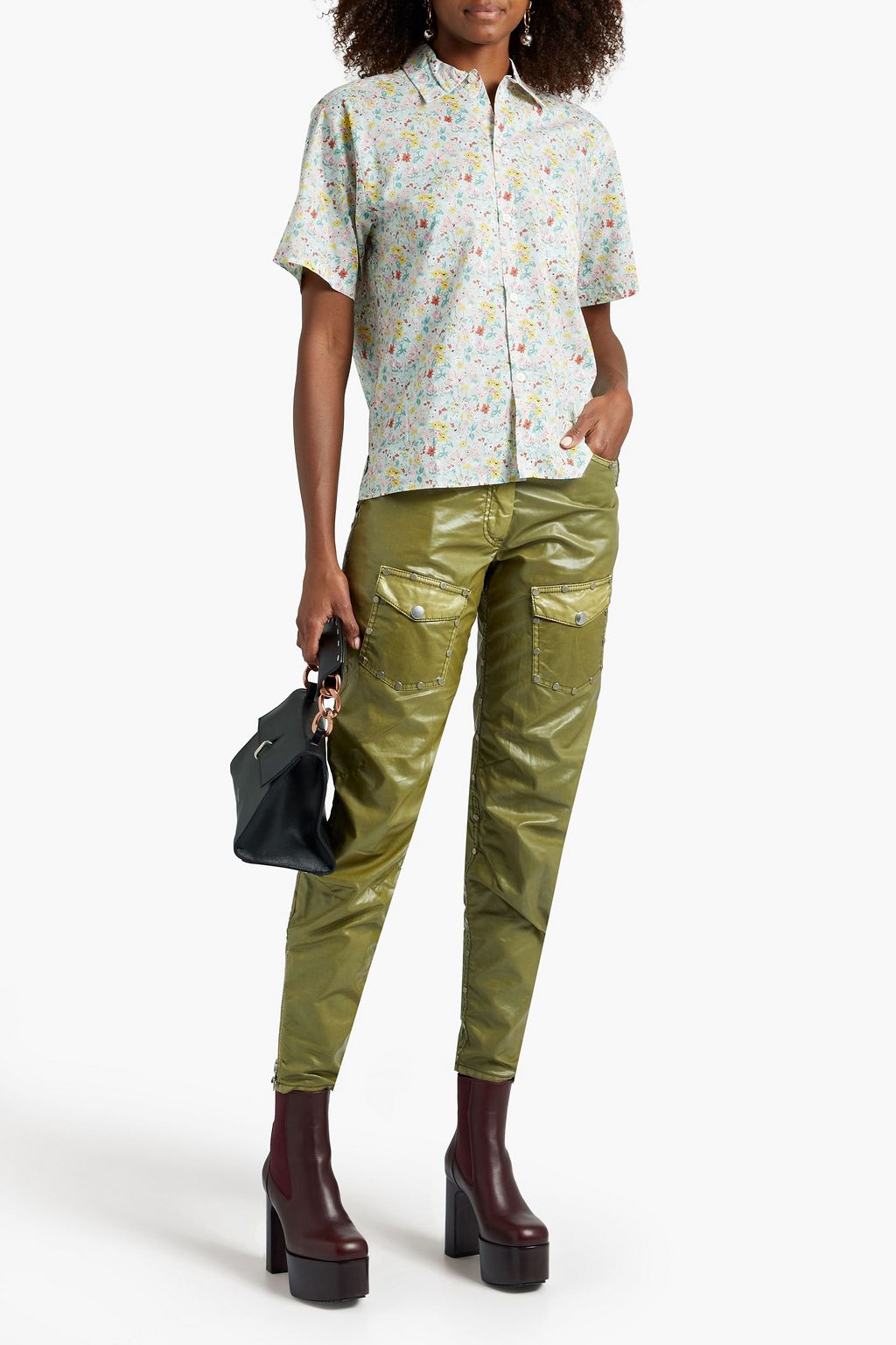 R13 Floral-print cotton-voile shirt