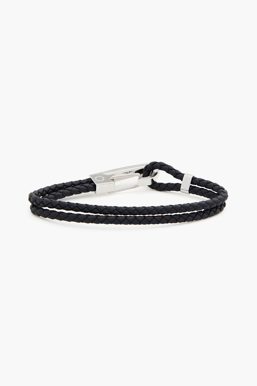 MONTBLANC Silver-tone leather bracelet