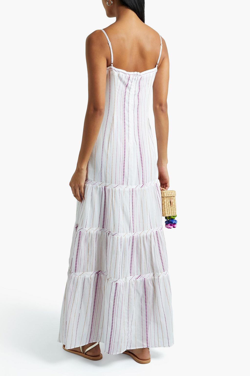 VIX PAULA HERMANNY Fran embroidered cotton-voile maxi dress