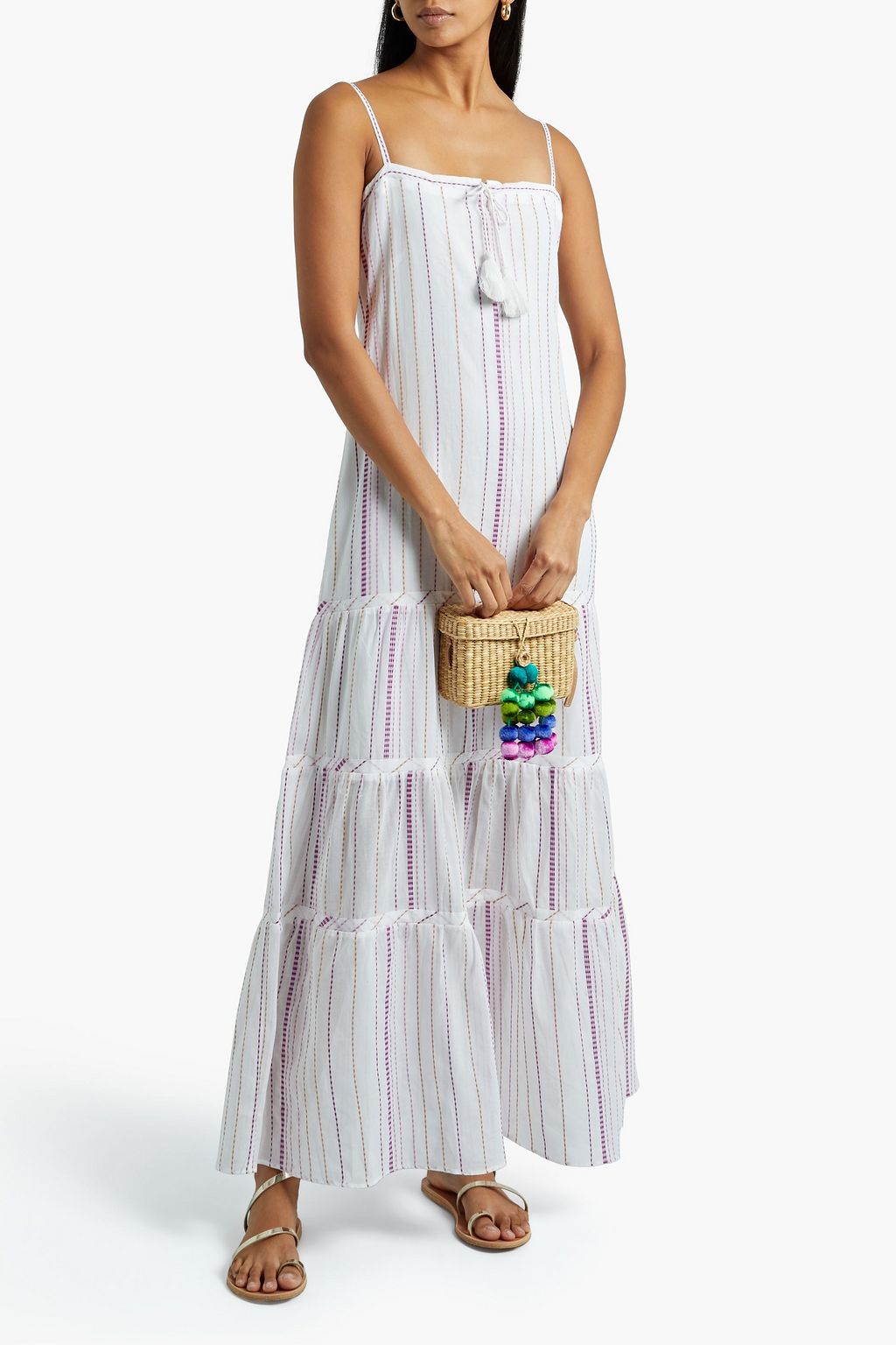 VIX PAULA HERMANNY Fran embroidered cotton-voile maxi dress