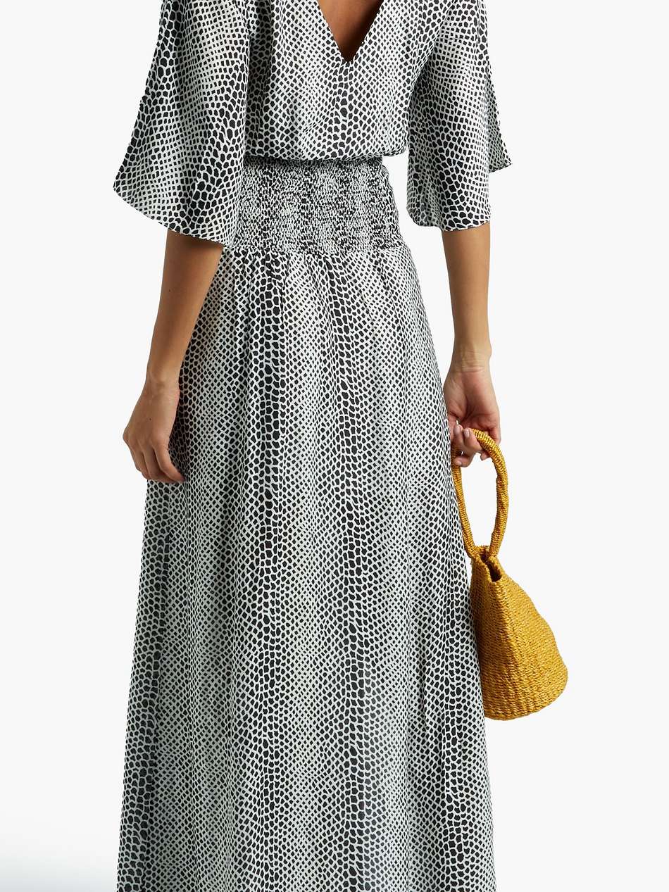 bonnie gathered snake-print voile maxi dress