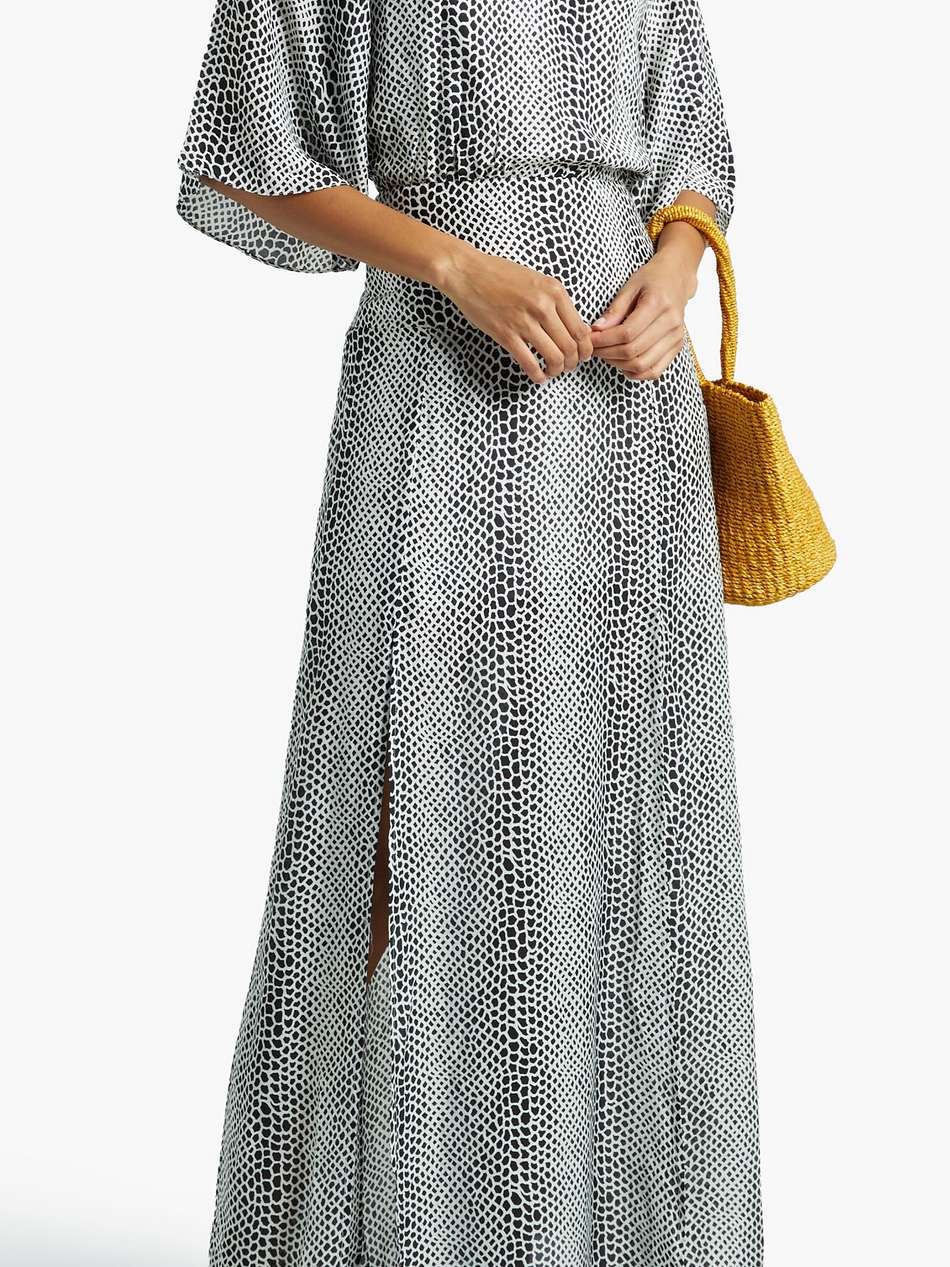 bonnie gathered snake-print voile maxi dress