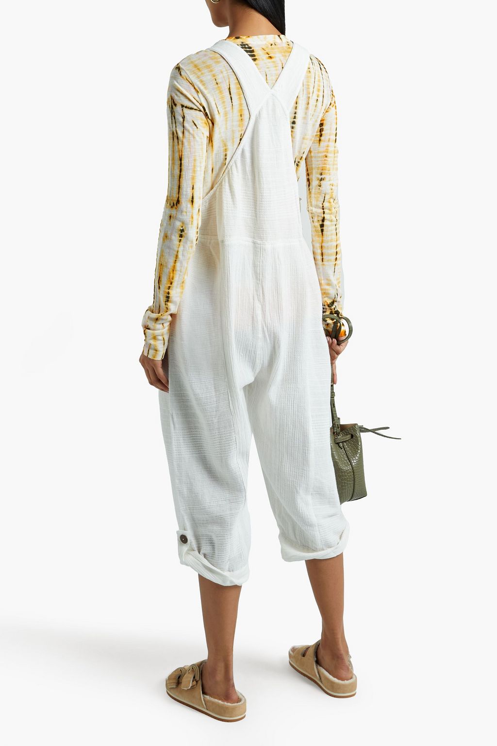 TIGERLILY Olympia cropped cotton-gauze jumpsuit