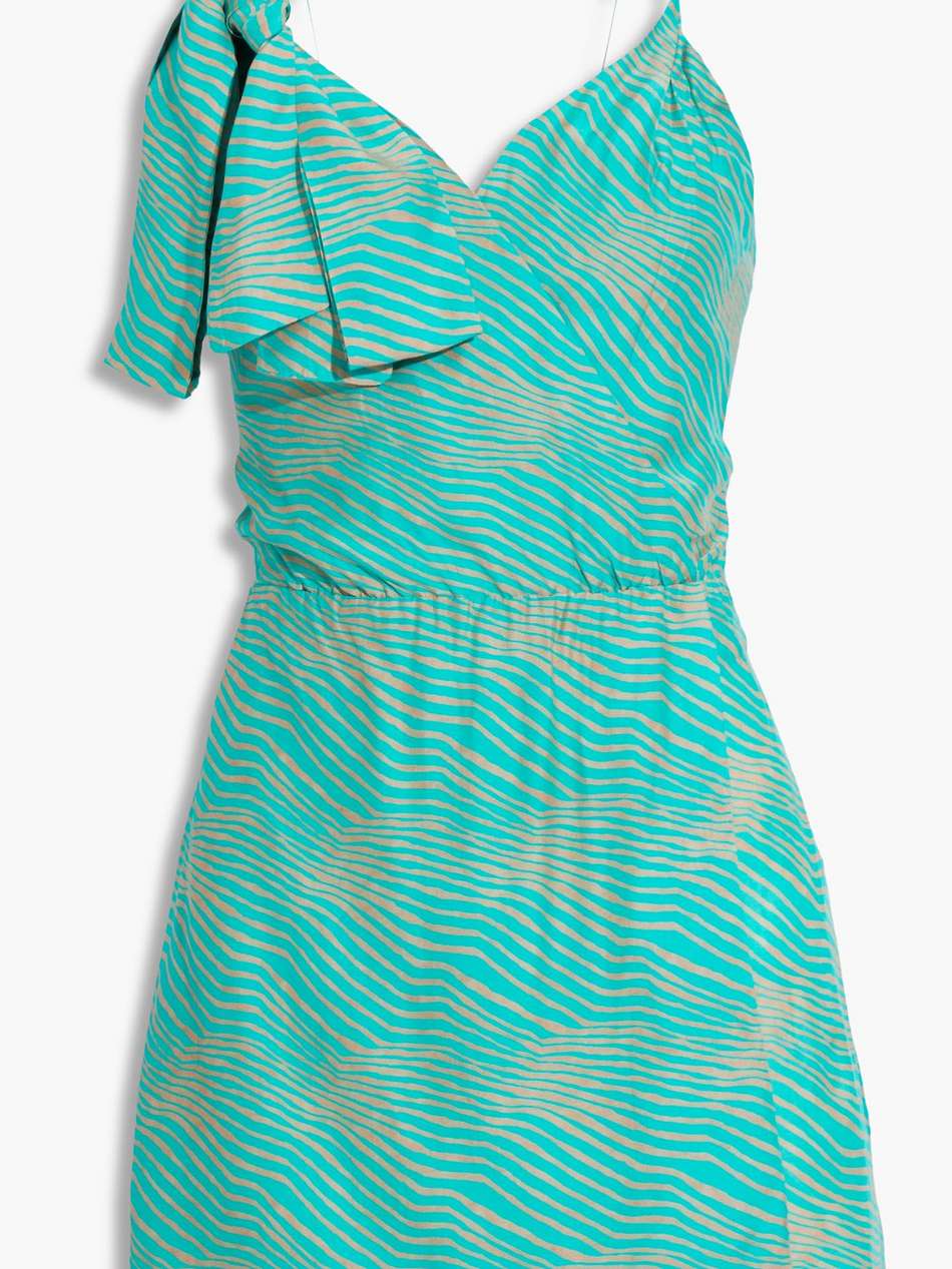 lyssa wrap-effect printed crepe de chine mini dress