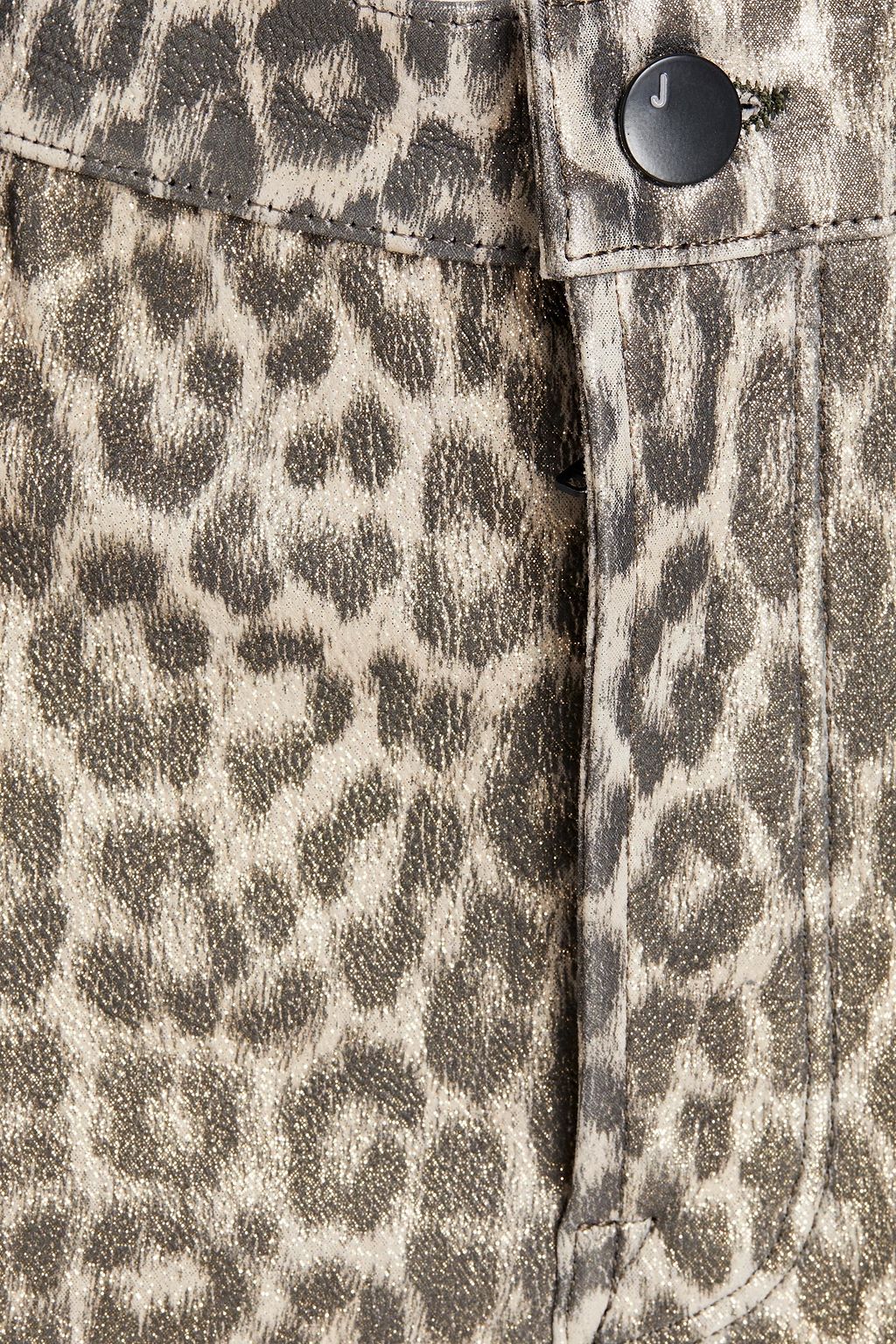 J BRAND Metallic leopard-print leather skinny pants