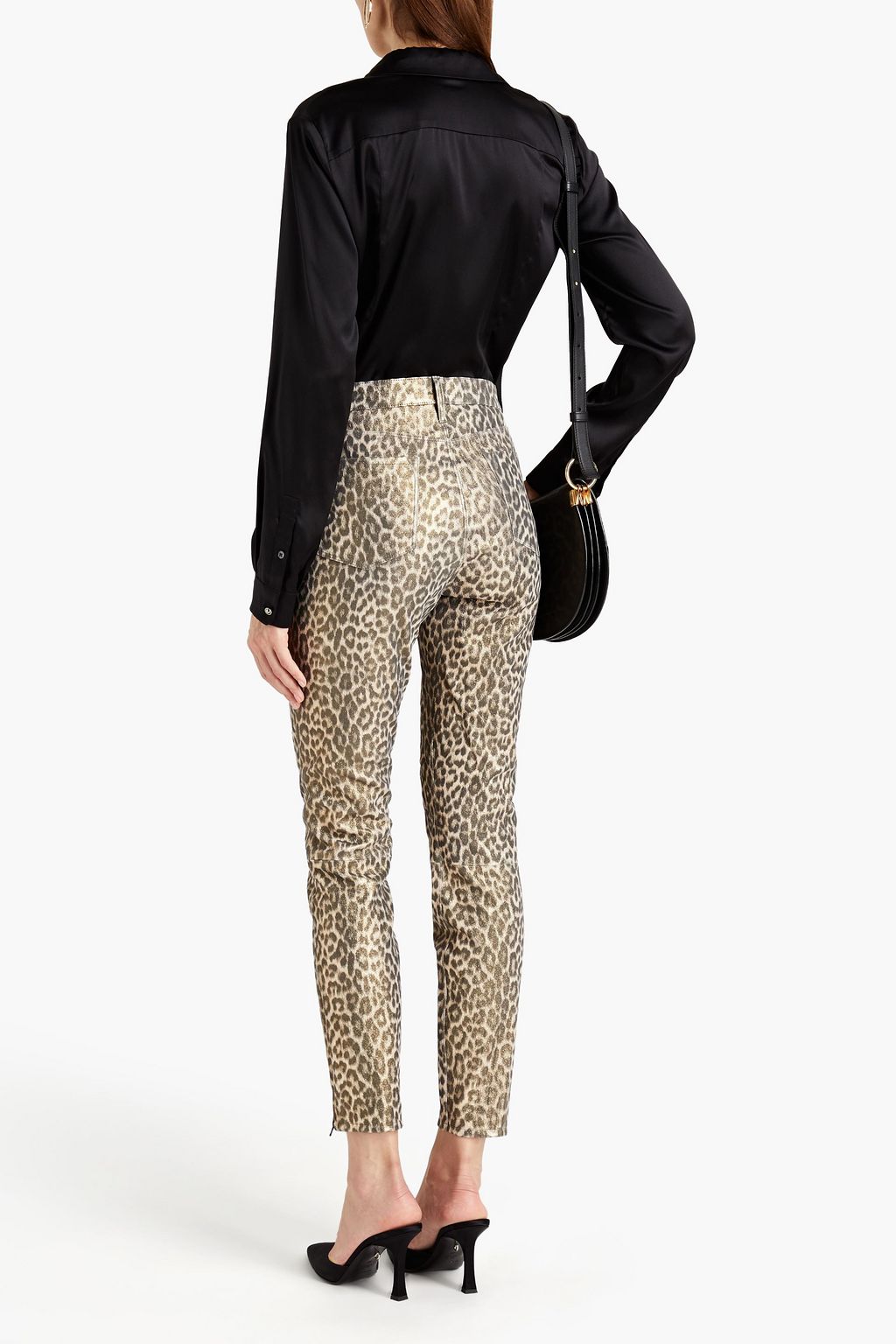 J BRAND Metallic leopard-print leather skinny pants