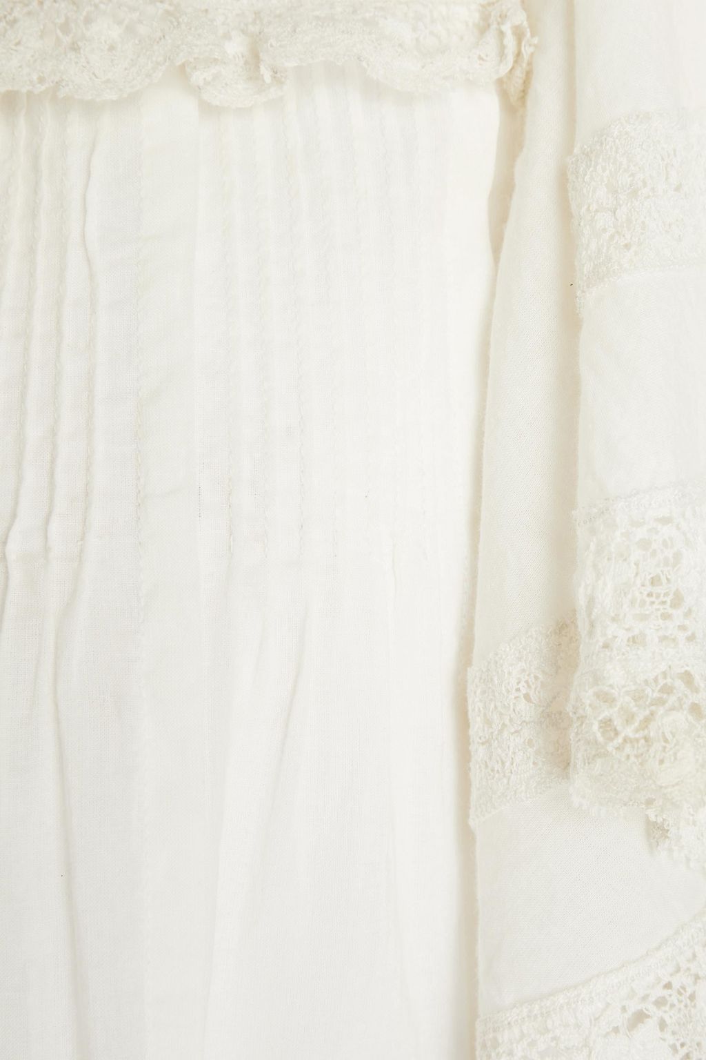 VANESSA BRUNO Lagon ruffled lace-trimmed cotton top