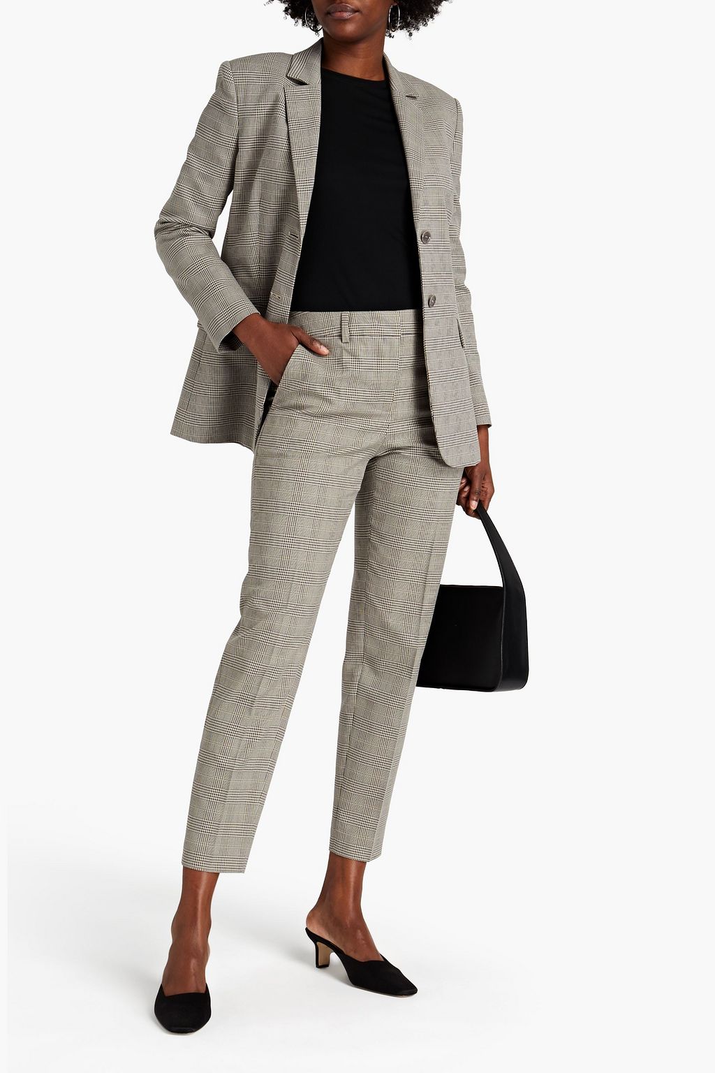BOUTIQUE MOSCHINO Prince of Wales checked cotton-blend tapered pants