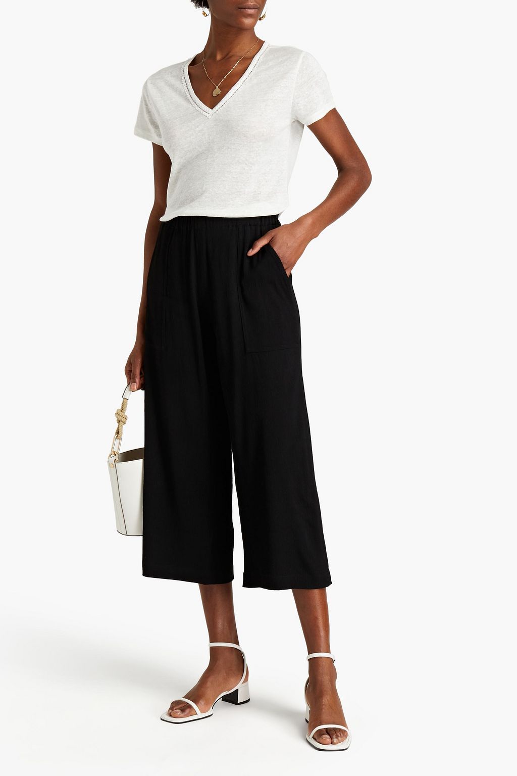 VANESSA BRUNO Cropped crepe wide-leg pants