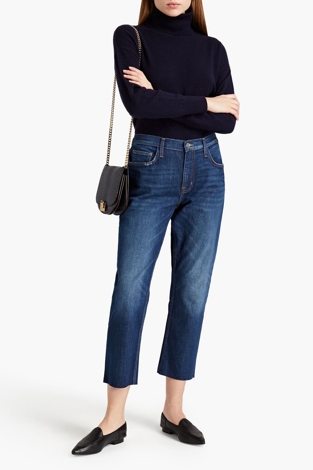 CURRENT/ELLIOTT Cropped mid-rise straight-leg jeans
