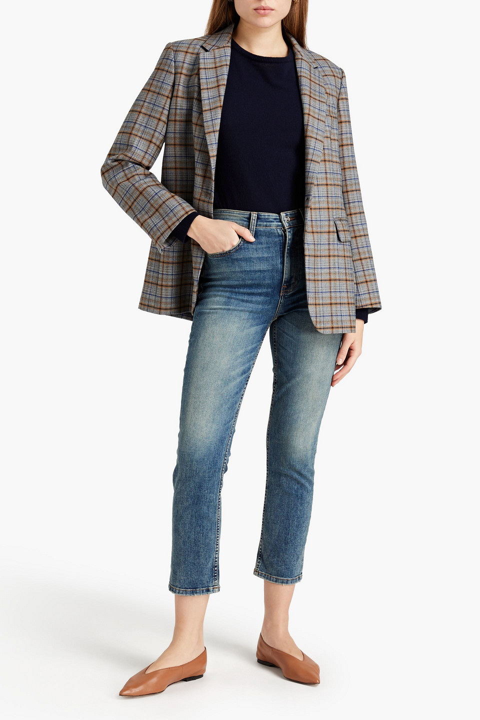 Current Elliott Cropped Faded High-rise Skinny Jeans In Blue