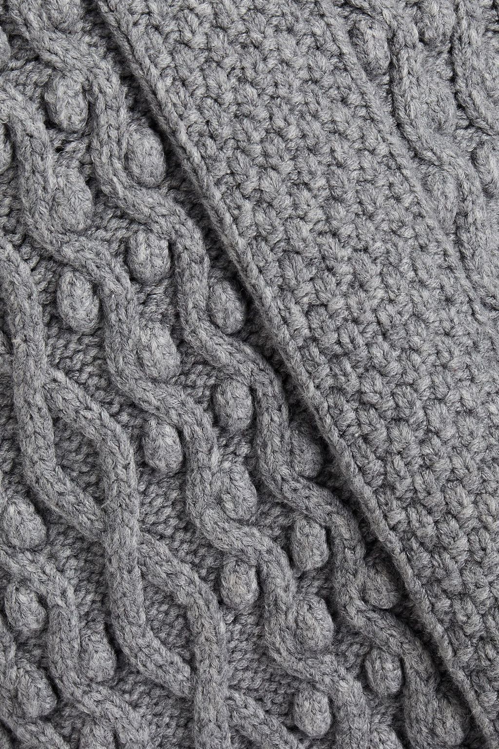 ALEXACHUNG Mélange cable-knit cotton-blend sweater