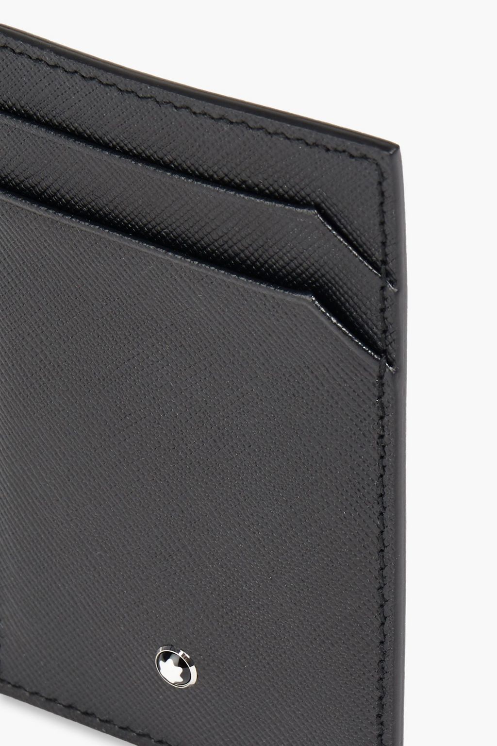 MONTBLANC Logo-appliquéd textured-leather cardholder