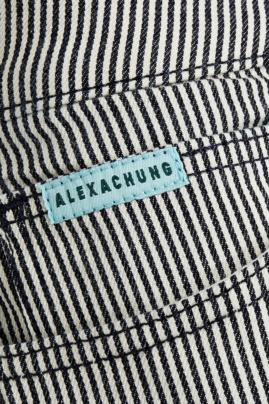 ALEXACHUNG Striped high-rise kick-flare jeans