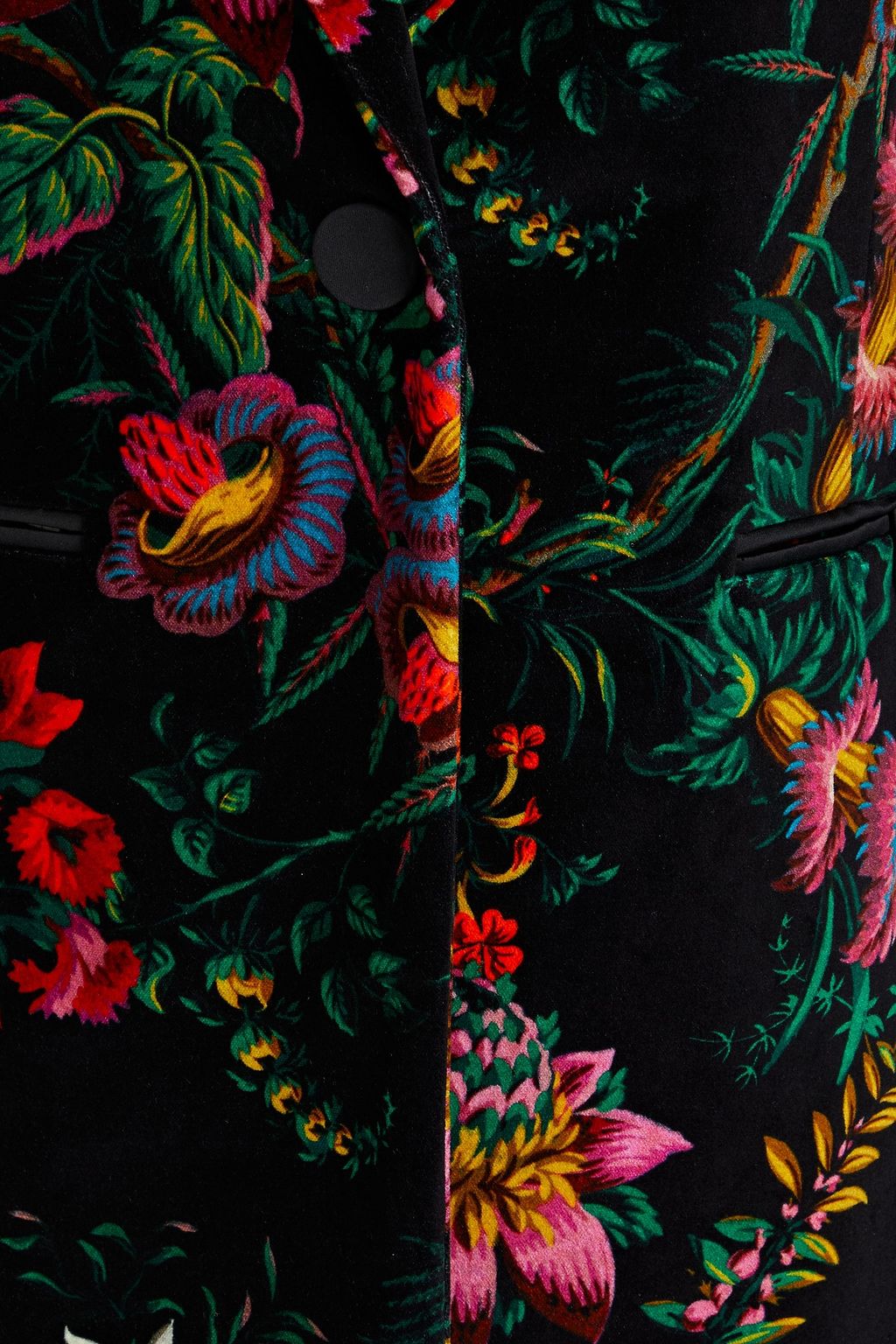 RABANNE Floral-print stretch-cotton velvet blazer