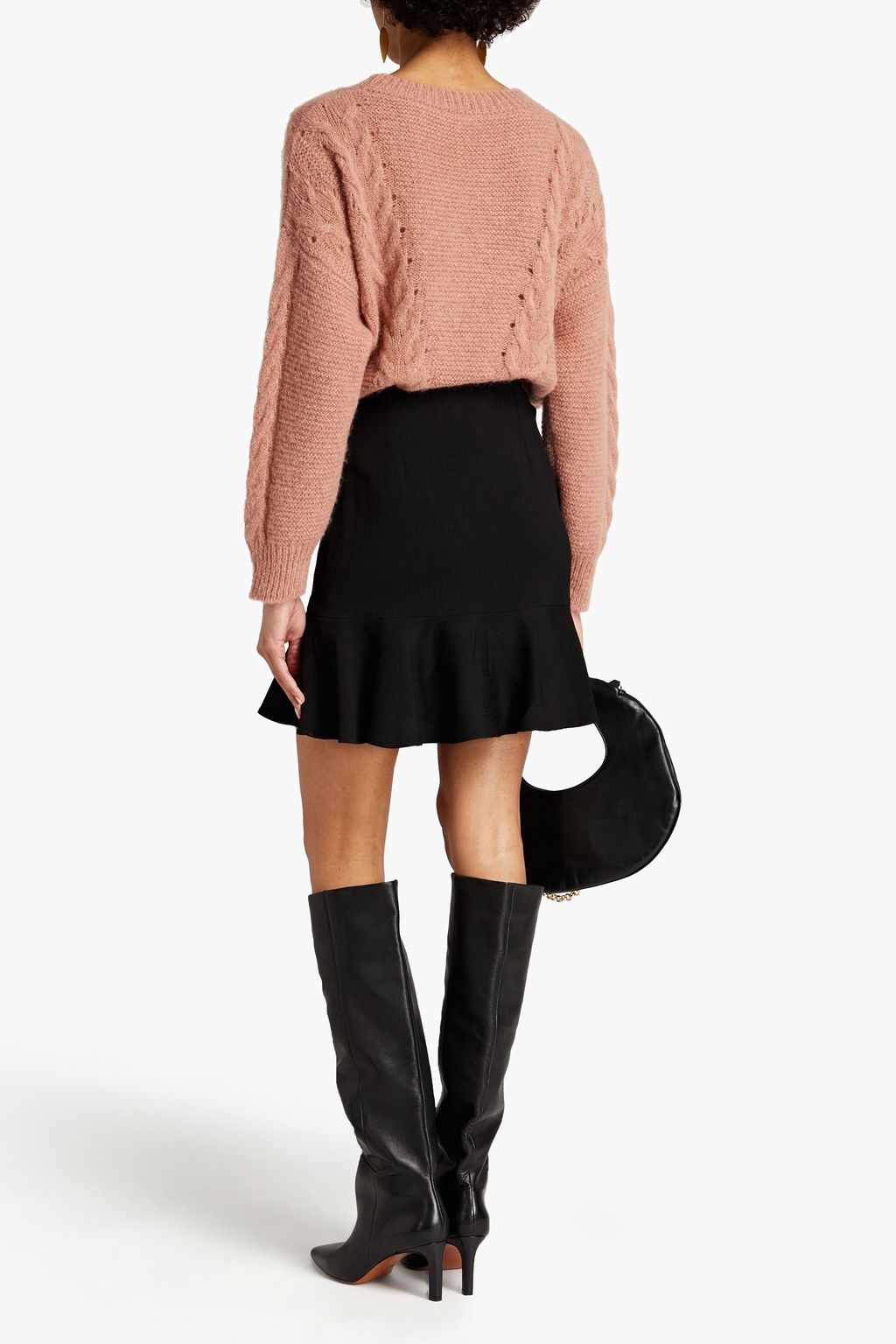 VANESSA BRUNO Fluted stretch-jacquard mini skirt