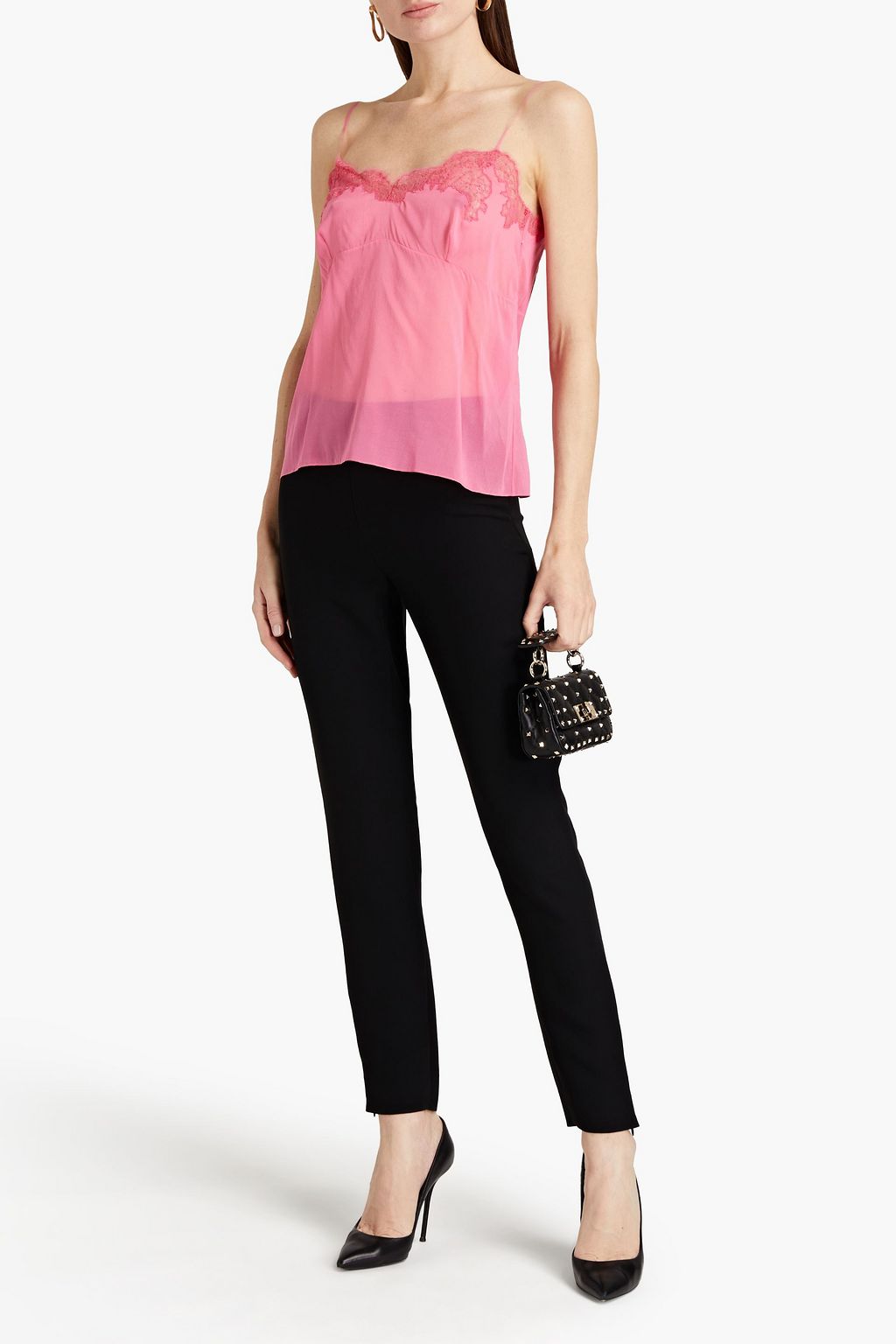 VALENTINO GARAVANI Stretch-silk crepe tapered pants