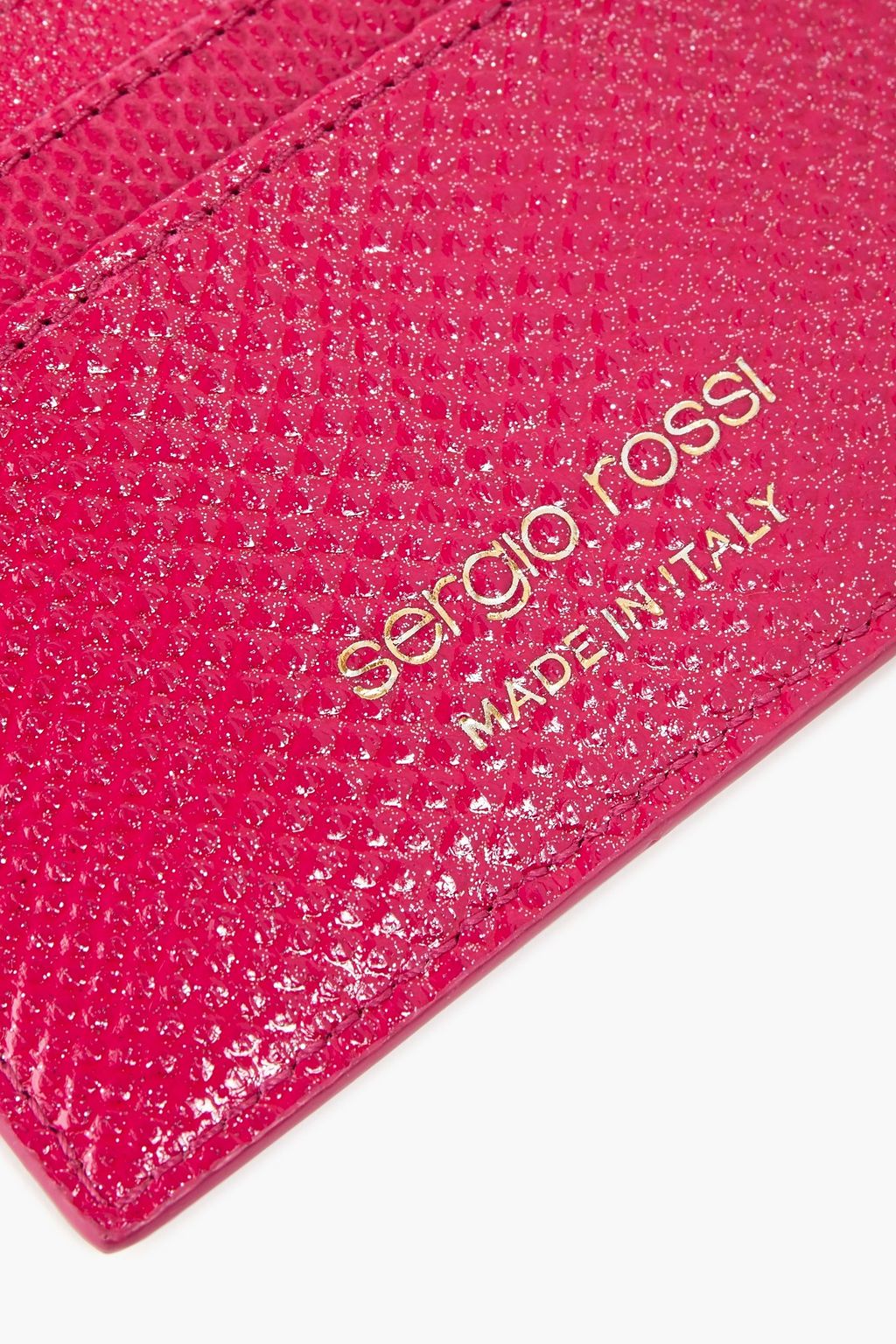 SERGIO ROSSI Metallic karung cardholder