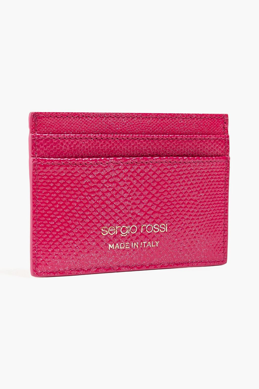 SERGIO ROSSI Metallic karung cardholder