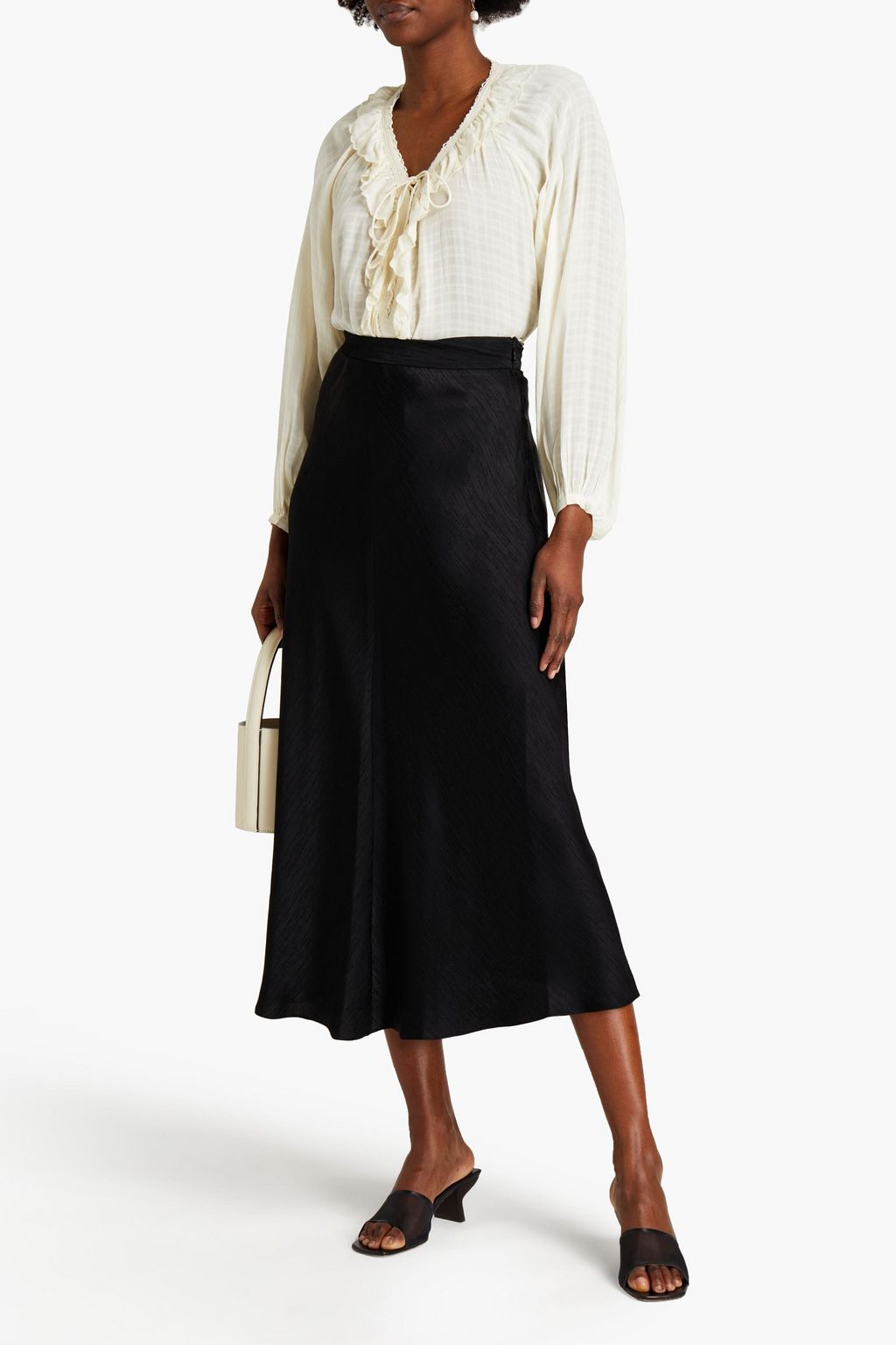 VANESSA BRUNO Satin-jacquard midi skirt