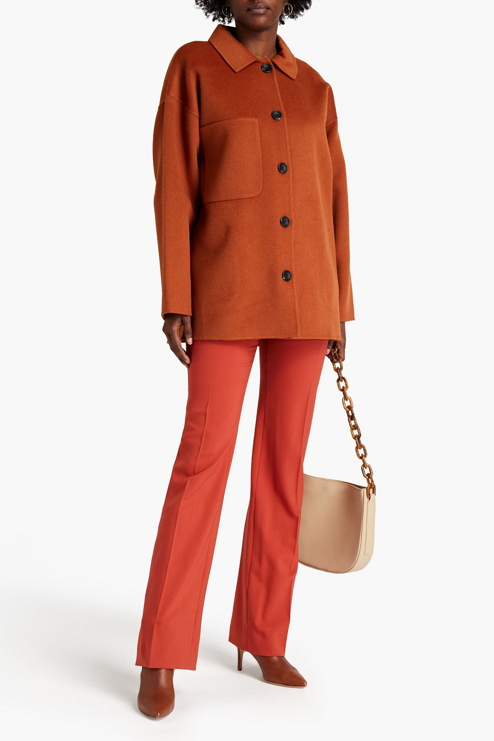 Vanessa Bruno Brushed Wool And Cashmere-blend Felt Coat In Tan