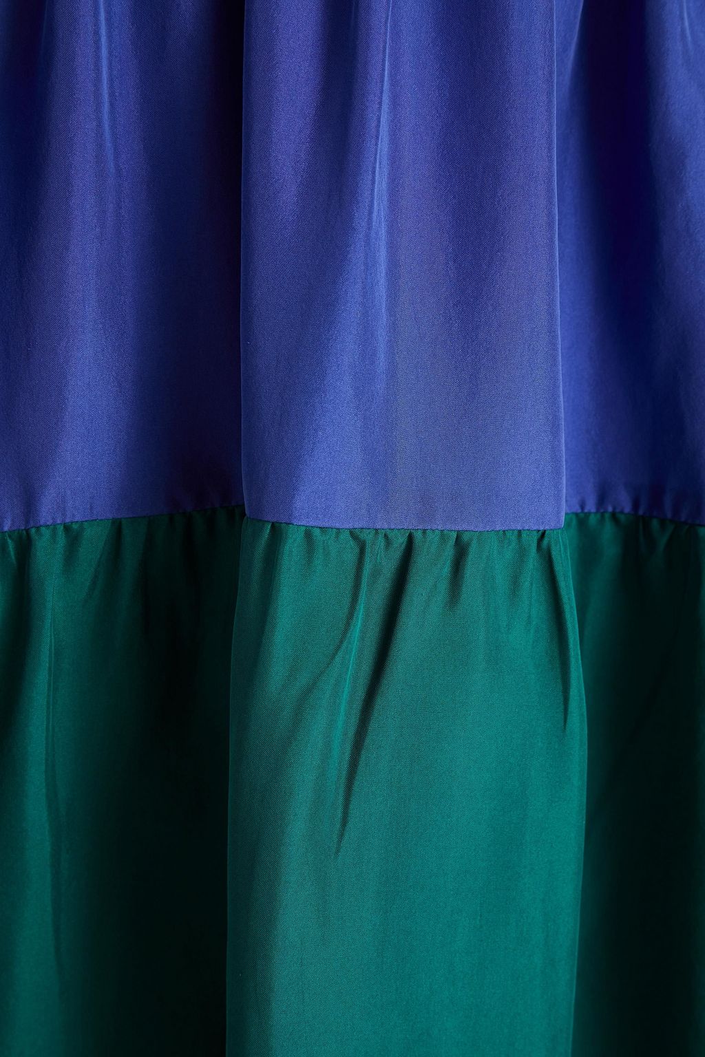 VANESSA BRUNO Gathered two-tone washed-silk mini dress