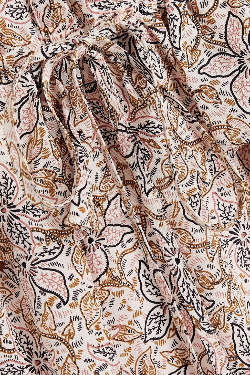 VANESSA BRUNO Ruffle-trimmed floral-print silk crepe de chine mini dress