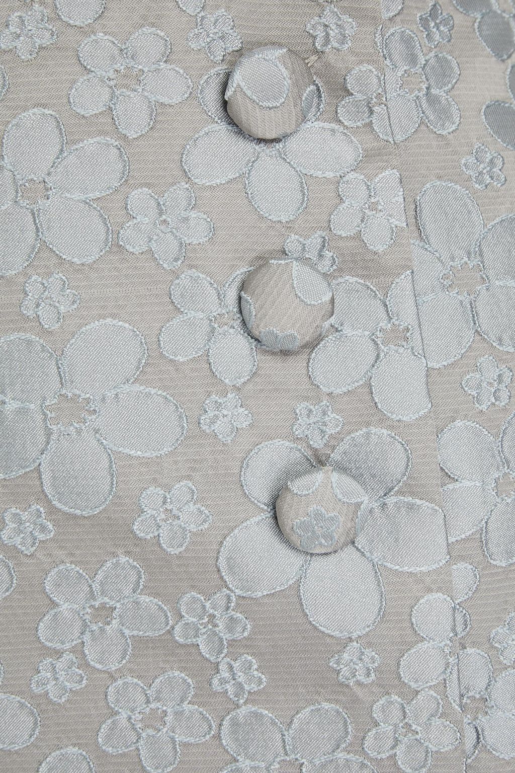 ALEXACHUNG Wrap-effect button-embellished cloqué mini skirt